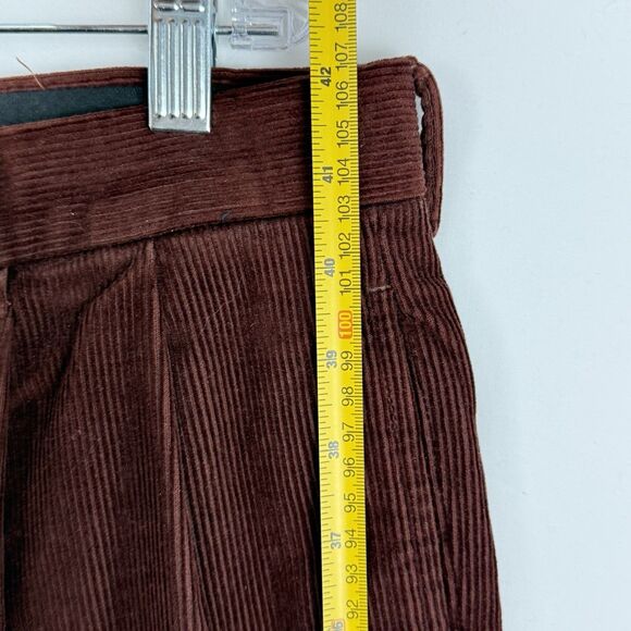 VTG Jos. A. Bank Mens Pants Red Corduroy Straight Cuffed Pleated Chinos Size 35 - Picture 12 of 15